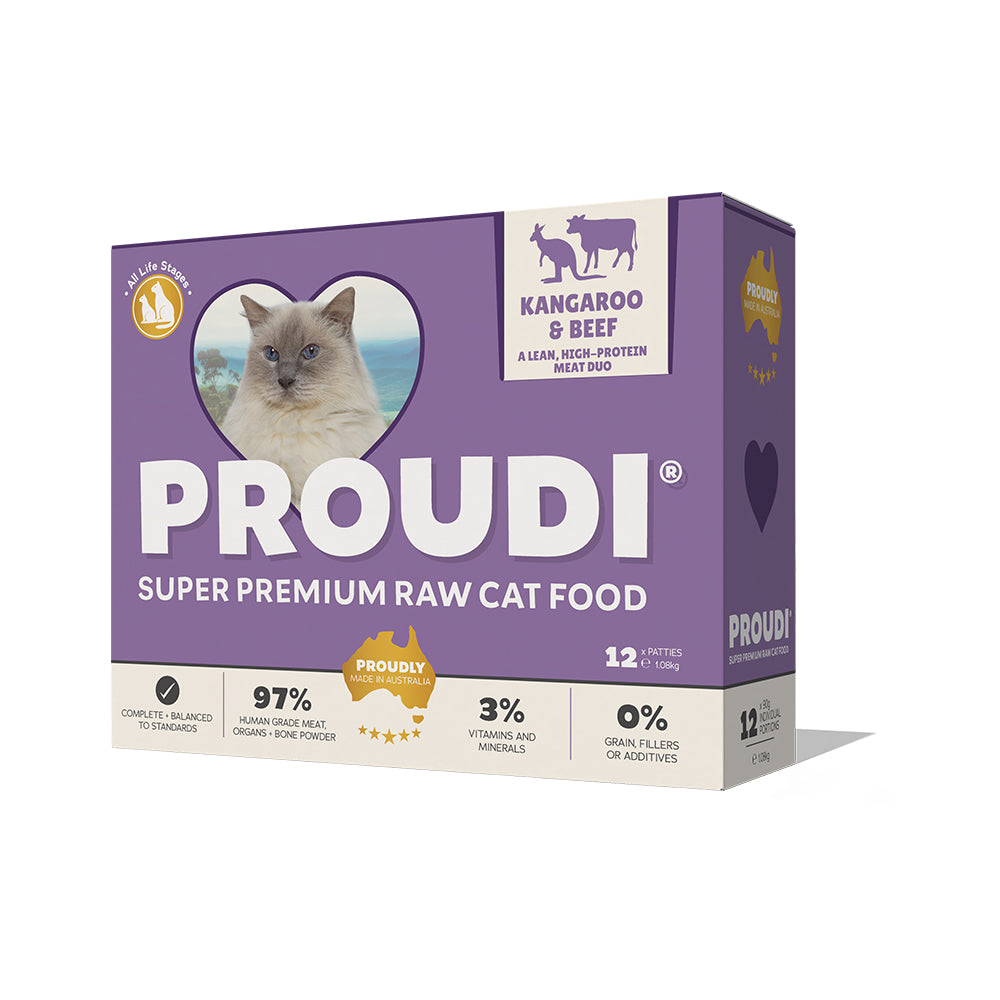 Proudi Raw Kangaroo & Beef Patties for Cats