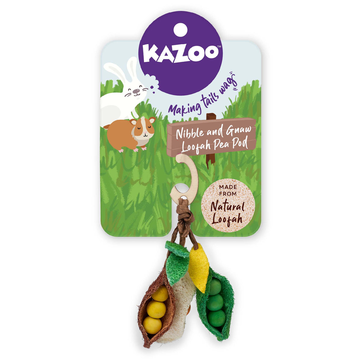 Kazoo Small Animal Nibble & Gnaw Loofah Pea Pod