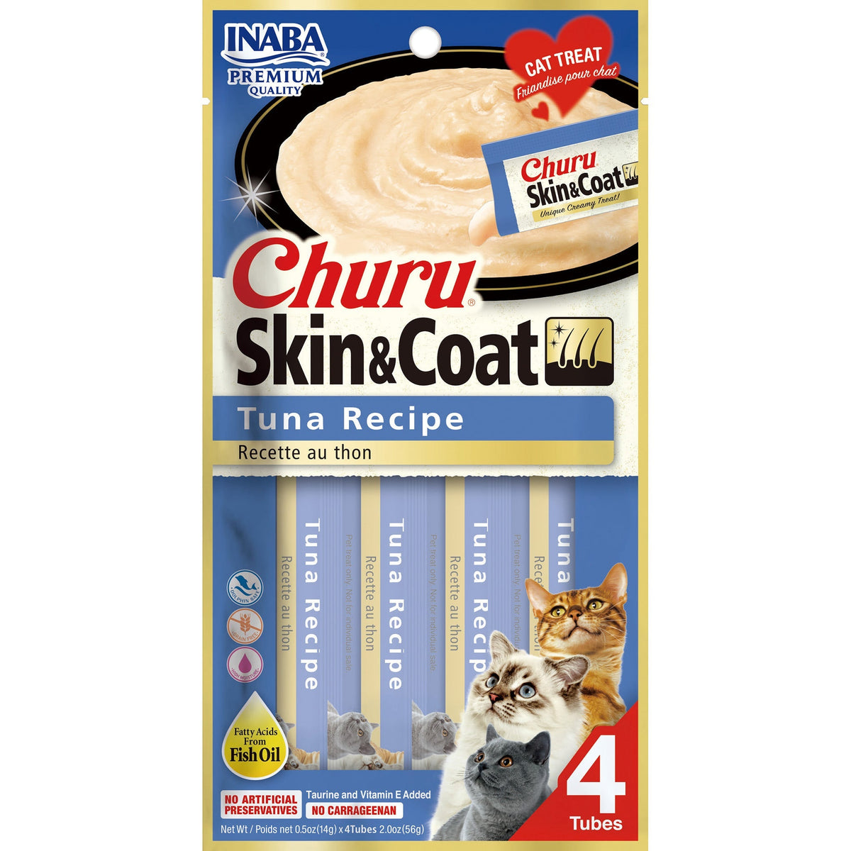 Inaba Churu Skin & Coat Tuna Cat Treats 4 Pack
