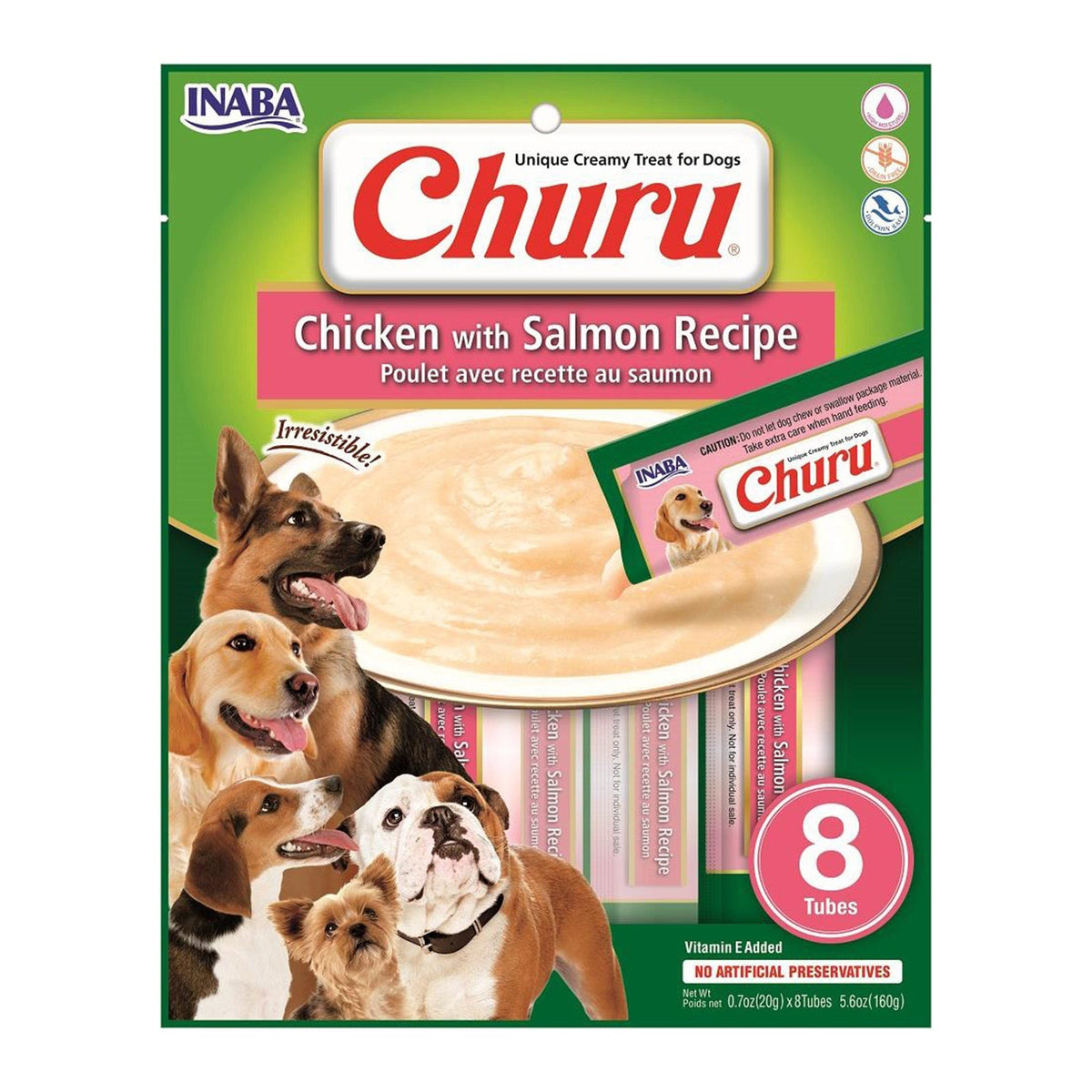 Inaba Churu Chicken with Salmon Dog Treats 8 Pack 160g
