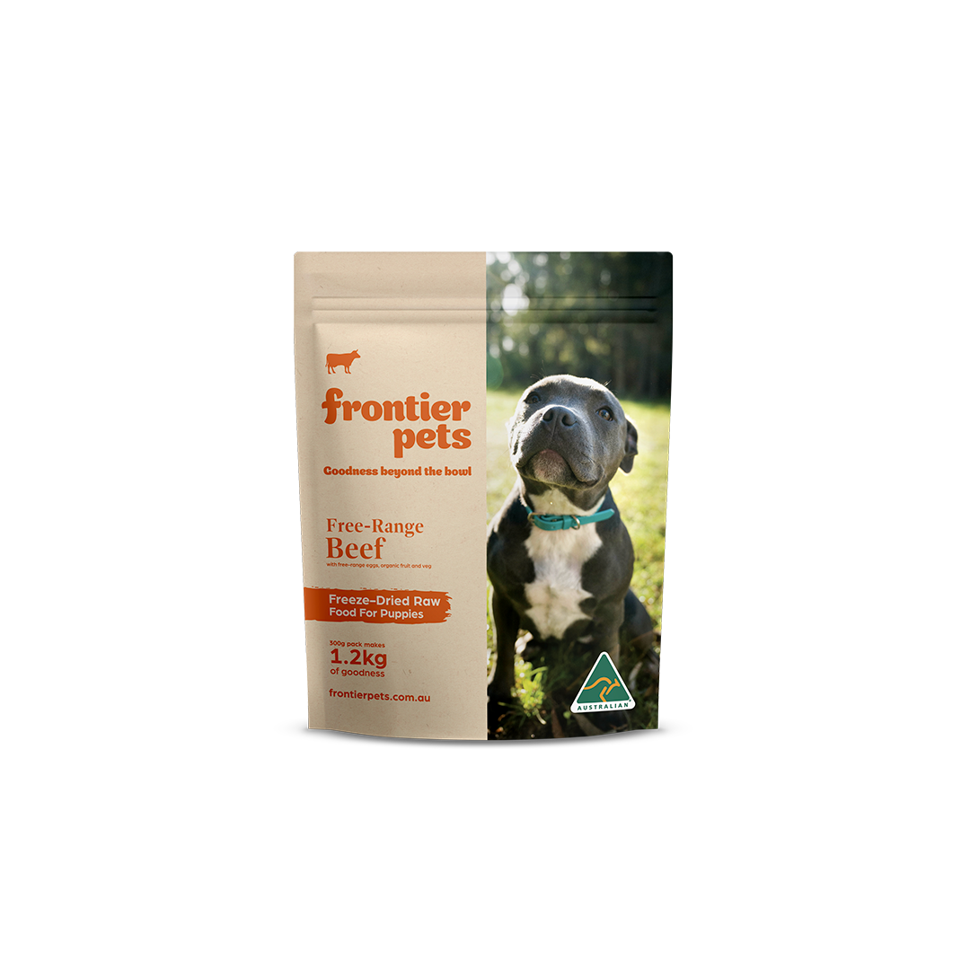 Frontier Pets Free-Range Beef Raw Freeze-Dried Puppy Food 300g