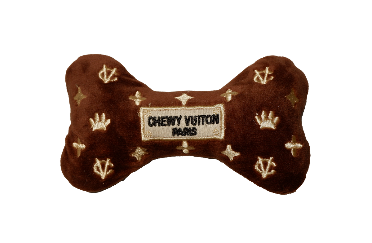 Romie brown bone plush dog toy