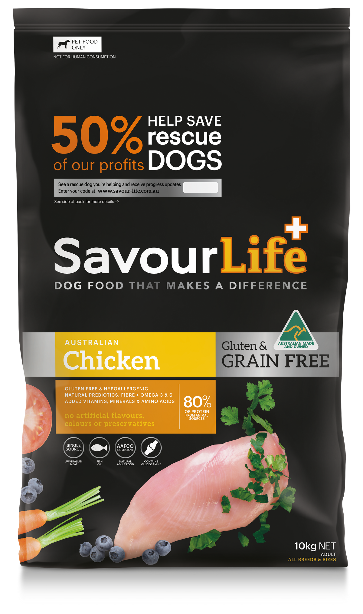 SavourLife Grain Free Adult Chicken Dry Dog Food 10kg