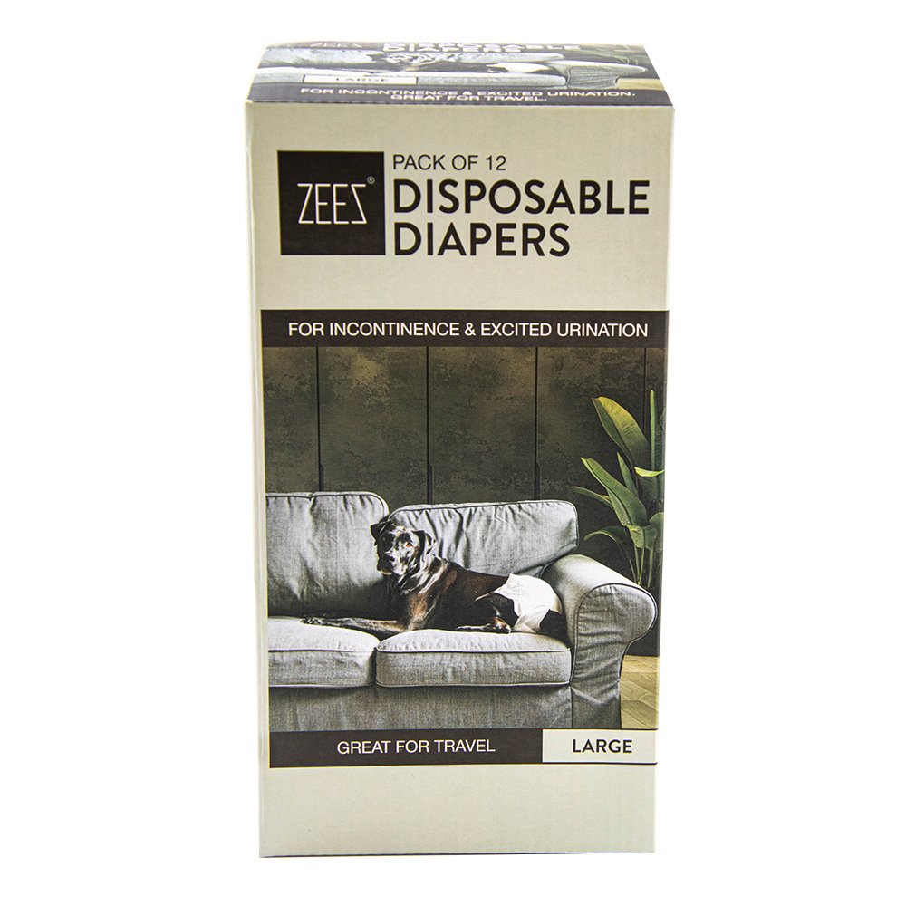 ZEEZ DISPOSABLE DOG DIAPERS L - 12pk