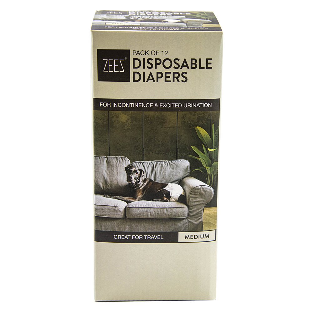 ZEEZ DISPOSABLE DOG DIAPERS M - 12pk