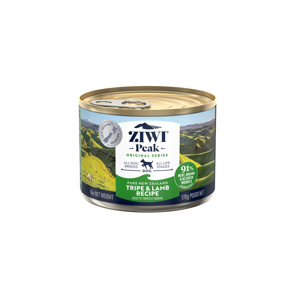 ZIWI Peak Tripe & Lamb Wet Dog Food Can 170g