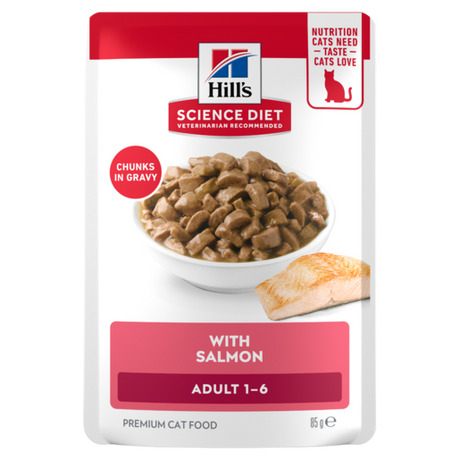 Hill's Science Diet Adult with Salmon Wet Cat Food pouches 12x85g