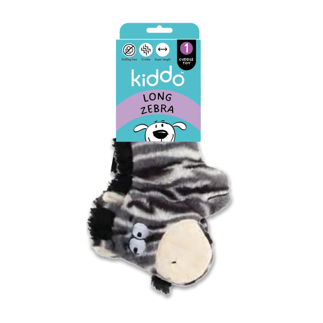 Kazoo Kiddo Long Zebra Dog Toy