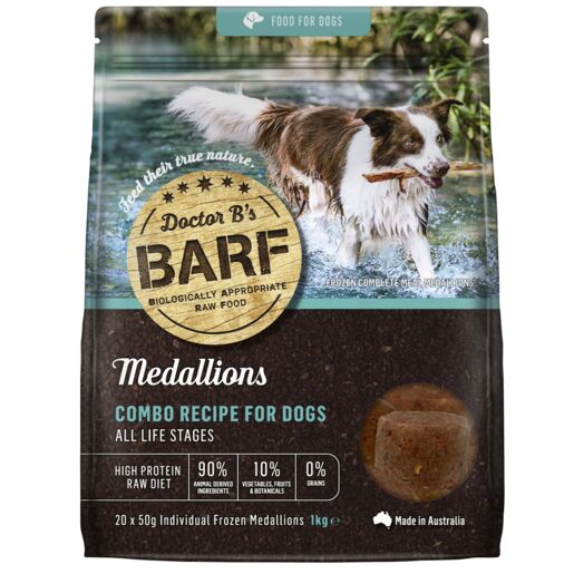 Dr B's BARF Medallions Combo Recipe frozen dog food 1kg