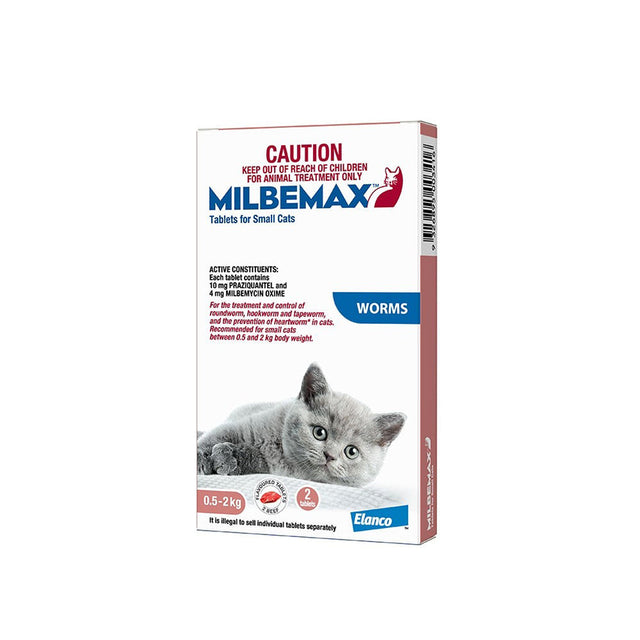 Milbemax Allwormer for Small Cats 0.5-2kg 2 Tablets
