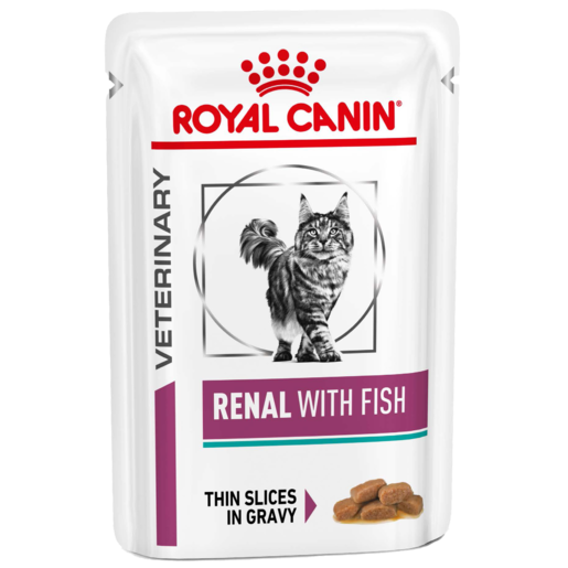 Royal Canin Veterinary Diet Feline Renal with Fish Pouch Wet Cat Food