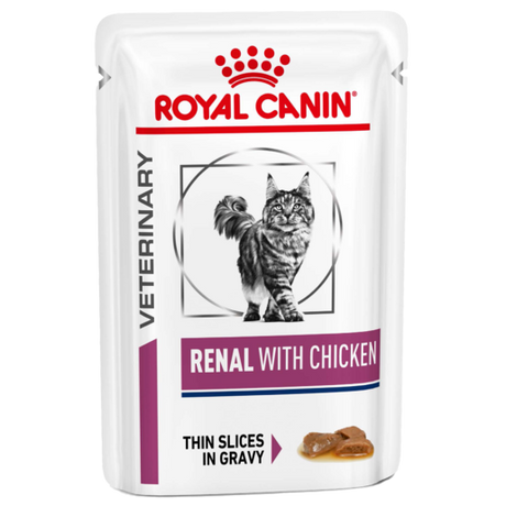 Royal Canin Veterinary Diet Feline Renal with Chicken Pouch Wet Cat Food