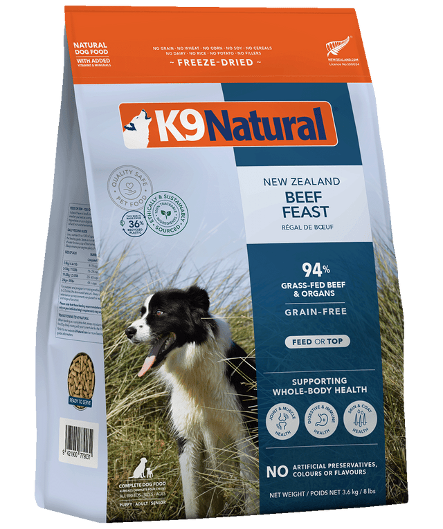 K9 Natural Beef Feast Freeze Dried Dog Food 3.6kg