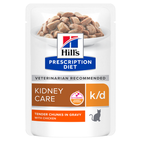 Hill's Prescription Diet k/d Kidney Care with Chicken Cat Food Pouches 12x85g