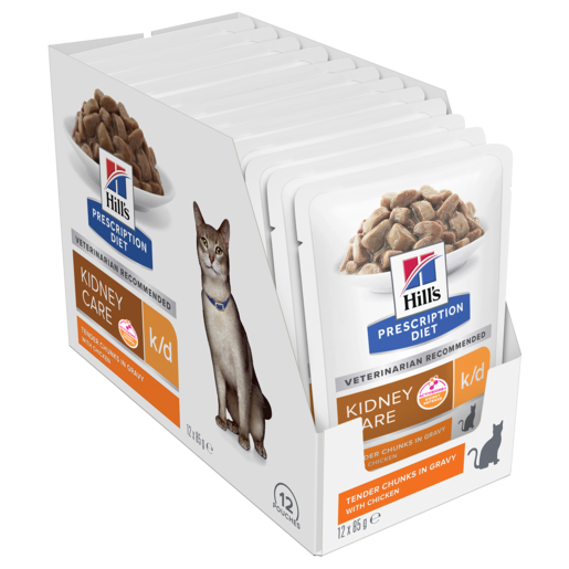 Hill's Prescription Diet k/d Kidney Care with Chicken Cat Food Pouches 12x85g