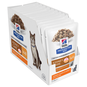 Hill's Prescription Diet k/d Kidney Care with Chicken Cat Food Pouches 12x85g