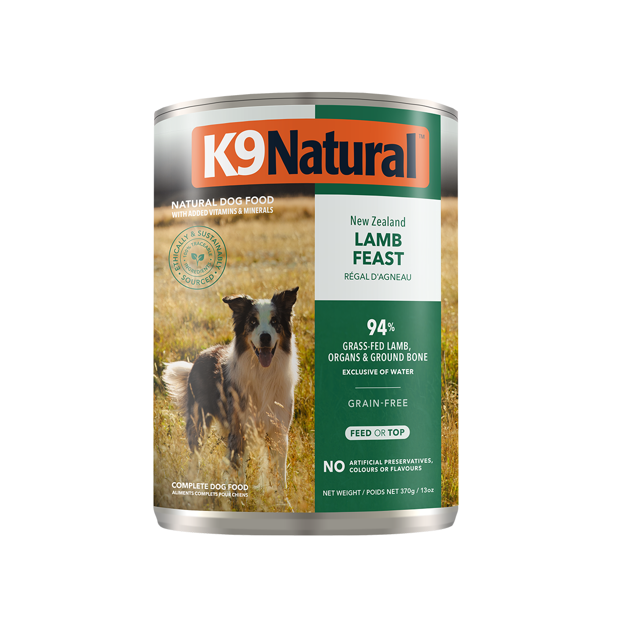 K9 Natural Lamb Feast Canned Dog Food 370g