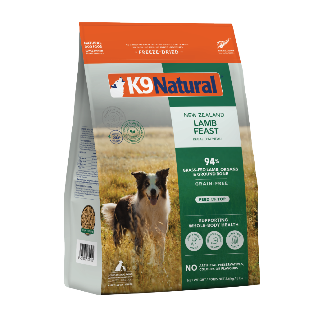 K9 Natural Lamb Feast Freeze Dried Dog Food 3.6kg