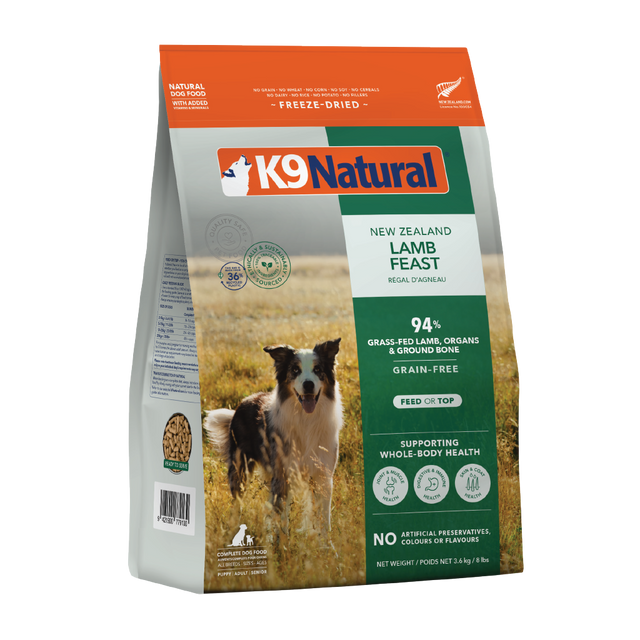 K9 Natural Lamb Feast Freeze Dried Dog Food 3.6kg