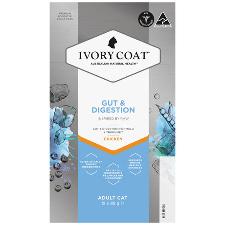 Ivory Coat Raw Health Adult Cat Gut & Digestion Wet Cat Food 85g