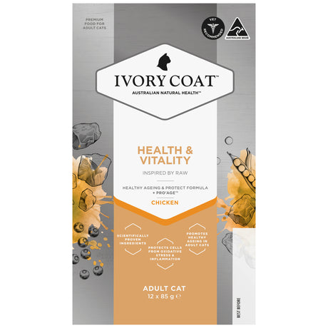 Ivory Coat Raw Health Adult Cat Health & Vitality Wet Cat Food 85g
