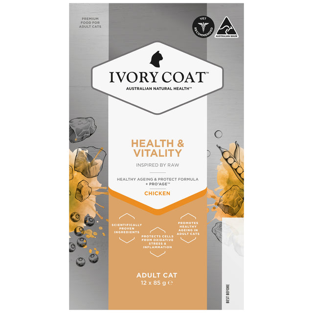 Ivory Coat Raw Health Adult Cat Health & Vitality Wet Cat Food 85g