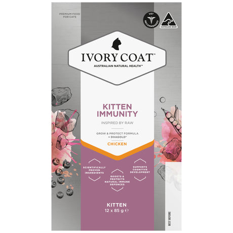 Ivory Coat Raw Health Kitten Immunity Wet Cat Food 85g