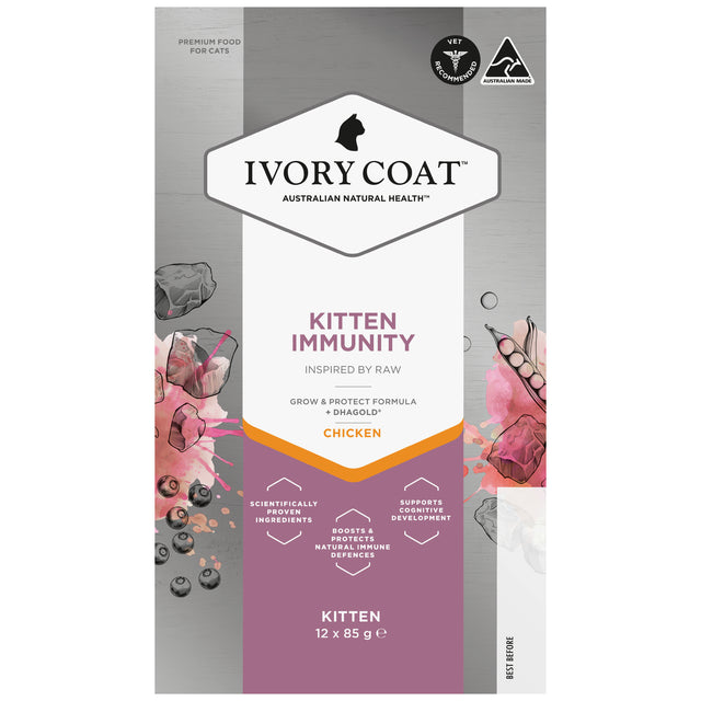 Ivory Coat Raw Health Kitten Immunity Wet Cat Food 85g