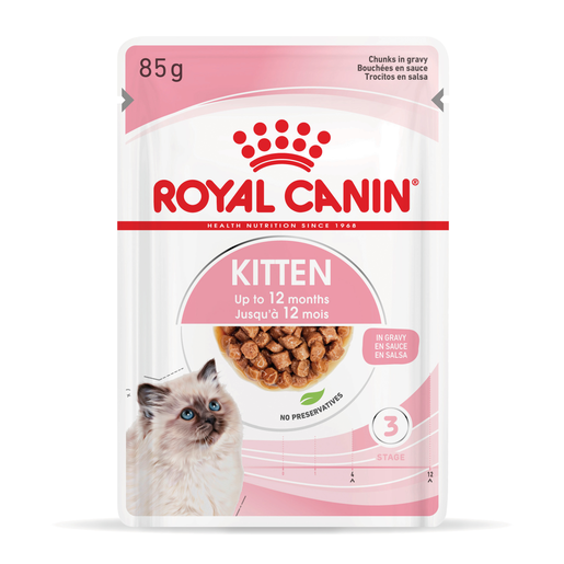 ROYAL CANIN® Kitten Gravy Wet Cat Food Pouches 12 x 85g