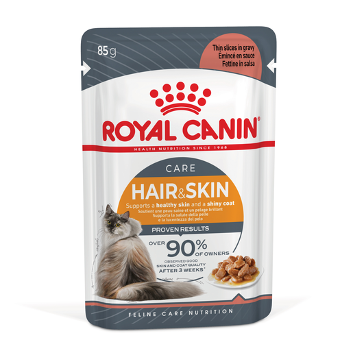 ROYAL CANIN® Hair & Skin Gravy Wet Cat Food Pouches 12 x 85g