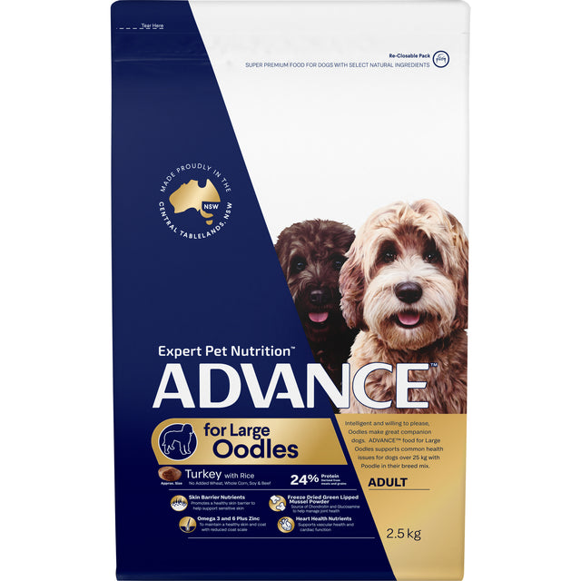 ADVANCE Large Oodles Turkey with Rice Dry Dog Food 2.5kg