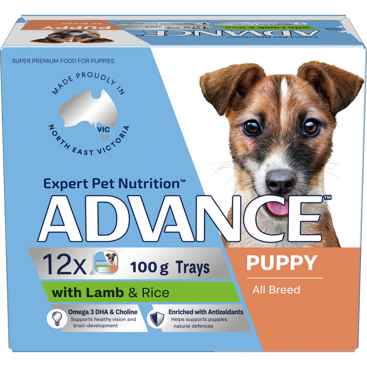 ADVANCE Puppy Lamb with Rice Wet Dog Food 12 x 100g Trays