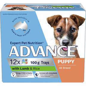 ADVANCE Puppy Lamb with Rice Wet Dog Food 12 x 100g Trays