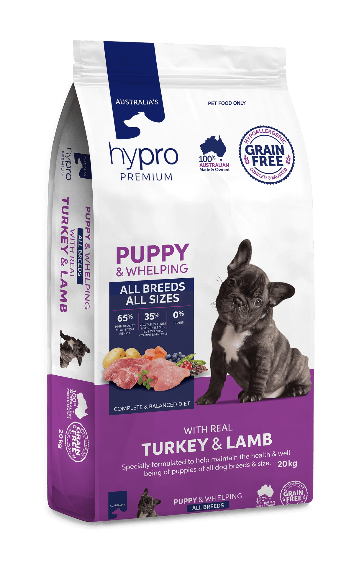 Hypro Premium Grain Free Puppy Turkey & Lamb Dry Dog Food 20kg