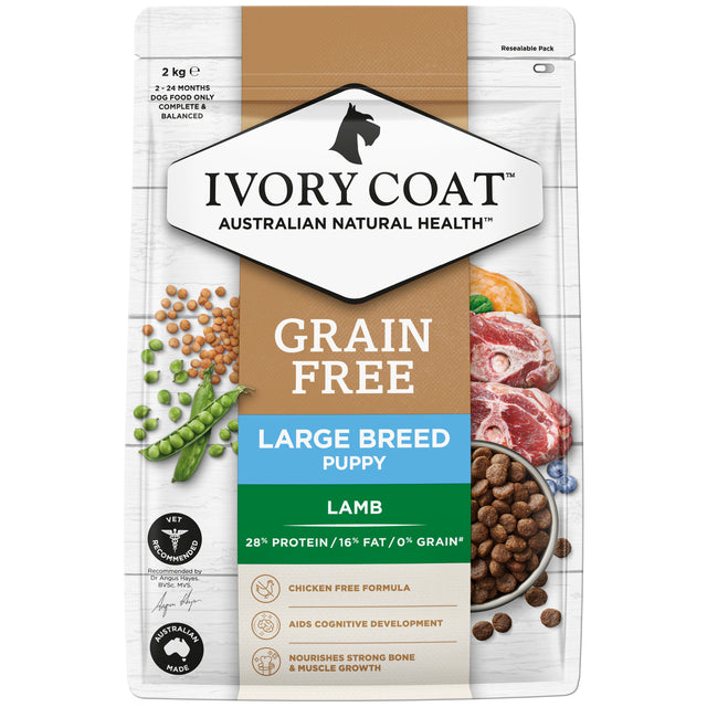 Ivory Coat Grain Free Large Breed Puppy Lamb Dry Food 2kg