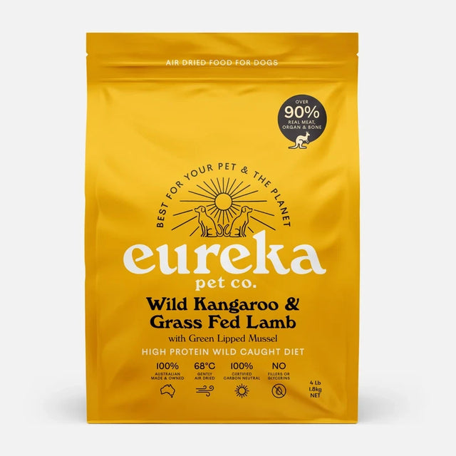 Eureka Wild Kangaroo & Grass Fed Lamb air dried dog food
