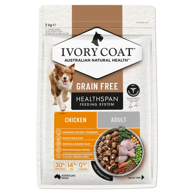Ivory Coat Grain Free Adult Dog Chicken Dry Food 2kg