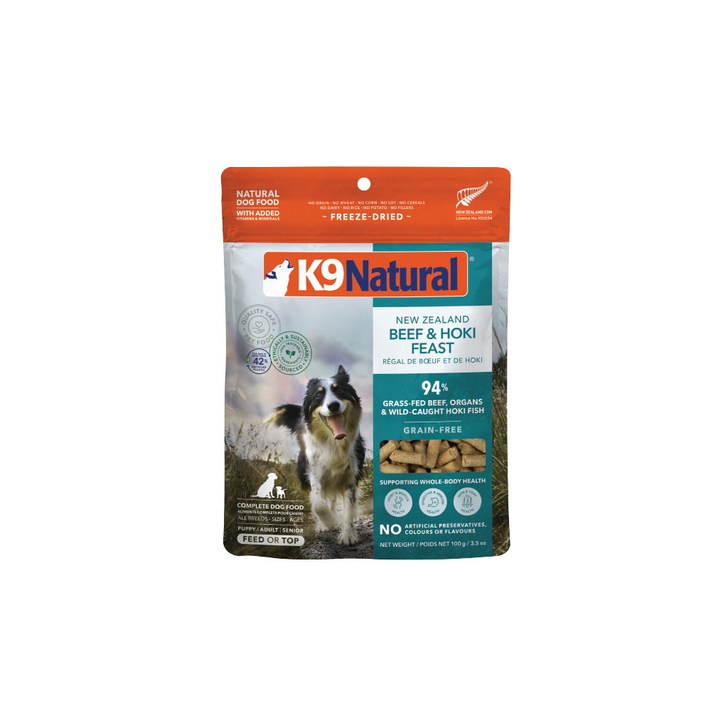 K9 Natural Beef & Hoki Feast Freeze Dried Dog Food 100g