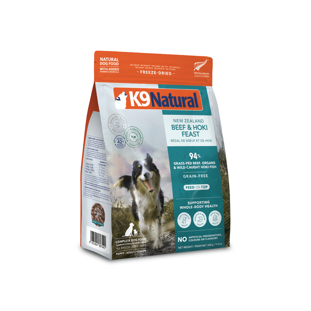 K9 Natural Beef & Hoki Feast Freeze Dried Dog Food 500g