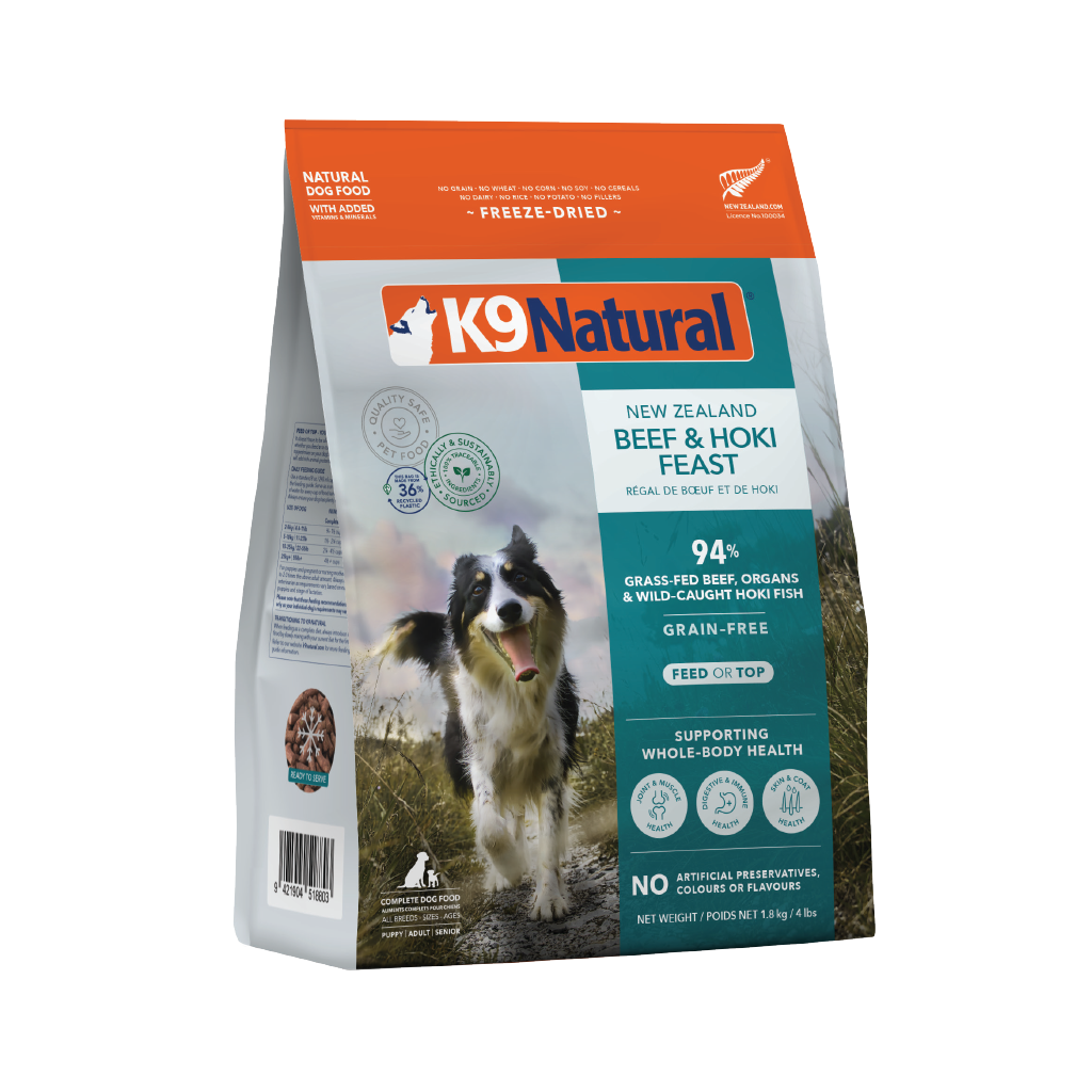 K9 Natural Beef & Hoki Feast Freeze Dried Dog Food 1.8kg