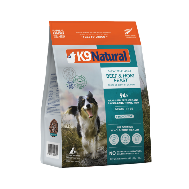 K9 Natural Beef & Hoki Feast Freeze Dried Dog Food 1.8kg
