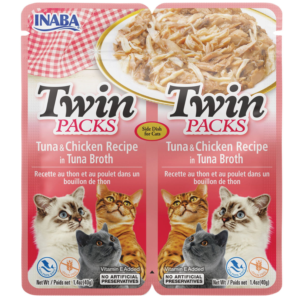 Inaba Twin Packs Tuna & Chicken Cat Food 40g