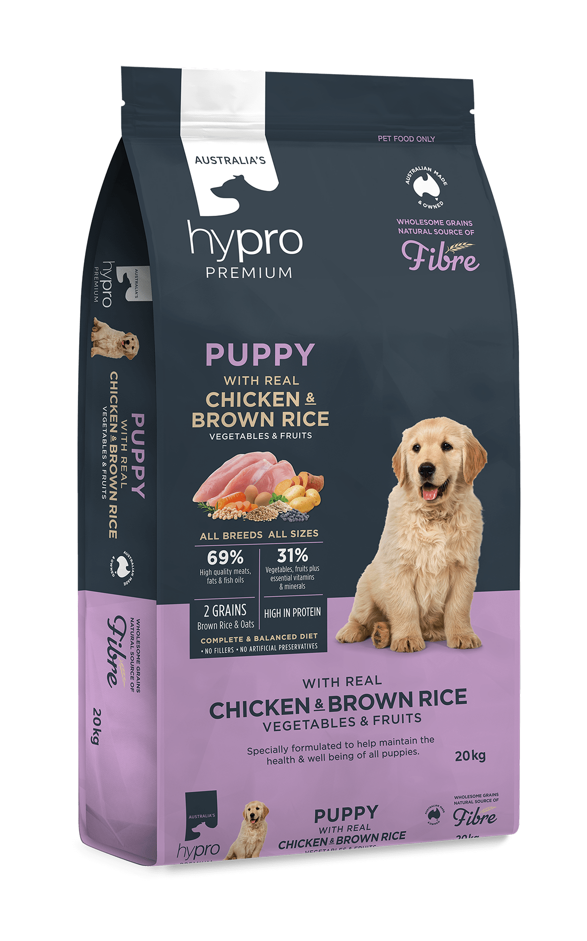 Hypro Premium Puppy Chicken & Brown Rice Dry Dog Food 2.5kg