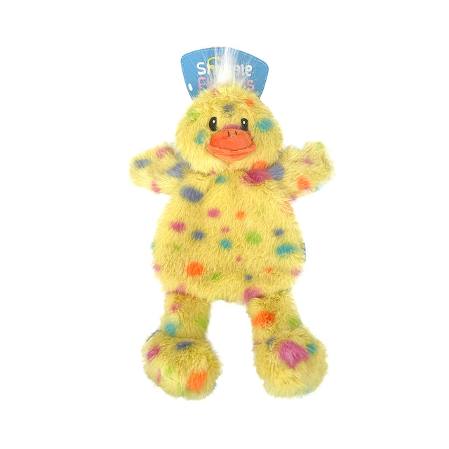 Flatties Yellow Spotty Duck Dog Toy