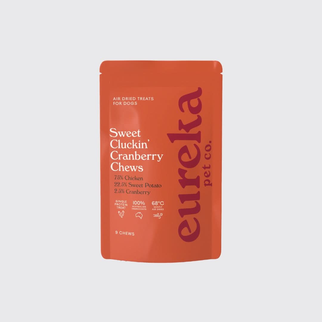 Eureka Sweet Cluckin' Cranberry Chews dog treats