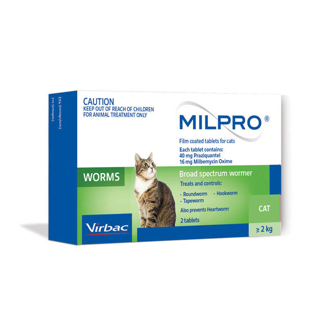 Milpro Broad Spectrum Wormer for Cats 2-8kg