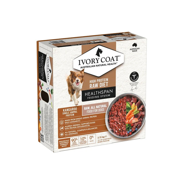 Ivory Coat Healthspan Raw Diet Single Protein Kangaroo 12 x 227g