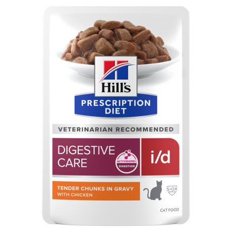Hill's Prescription Diet i/d Digestive Care with Chicken Wet Cat Food Pouches 12x85g