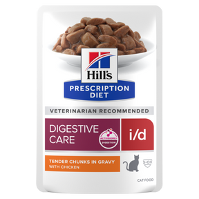Hill's Prescription Diet i/d Digestive Care with Chicken Wet Cat Food Pouches 12x85g