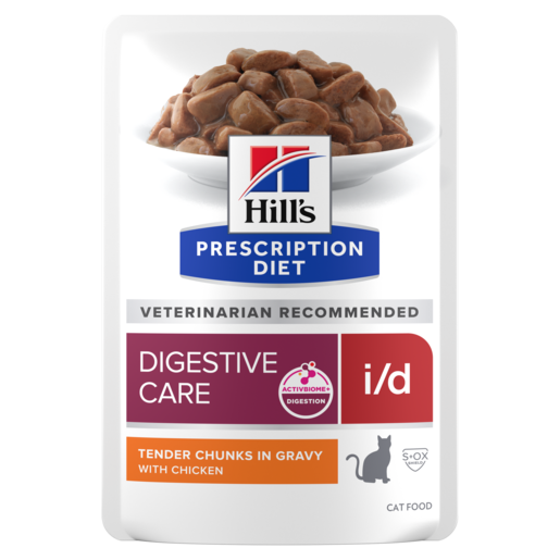 Hill's Prescription Diet i/d Digestive Care with Chicken Wet Cat Food Pouches 12x85g